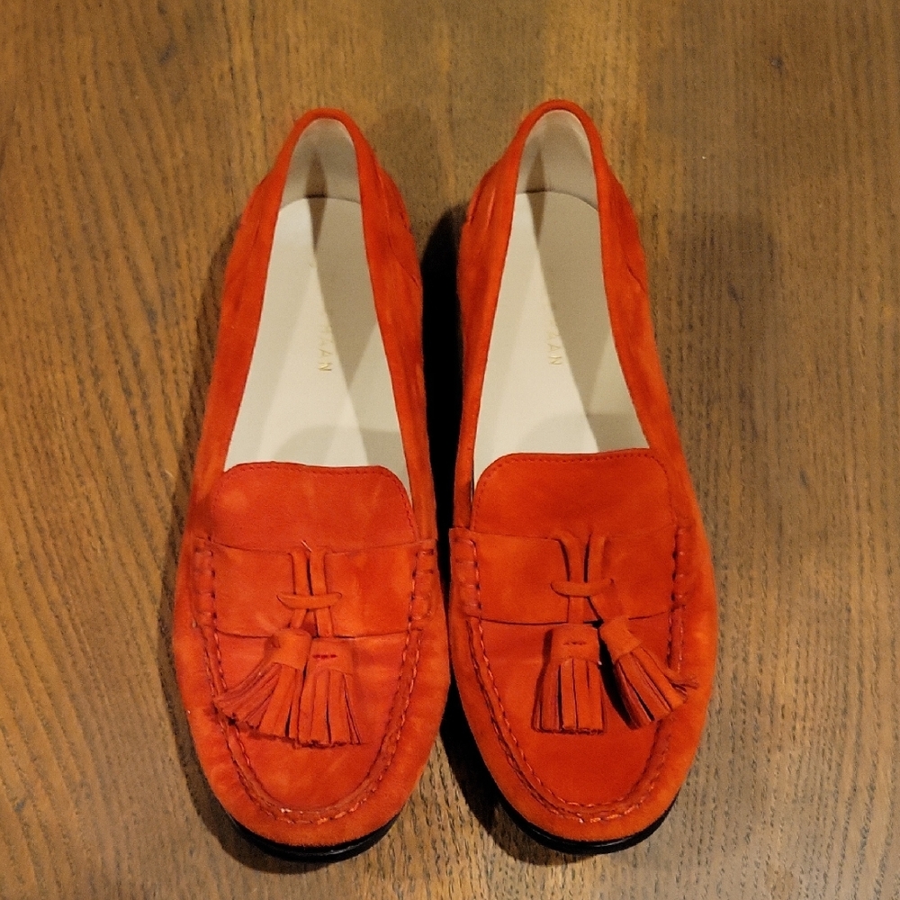 Cole Haan Orange Tassel Loafers Flats